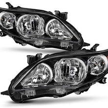 For Black Bezel 2011-2013 Toyota Corolla Headlights Front Lamps Direct Replacement Left + Right Pair