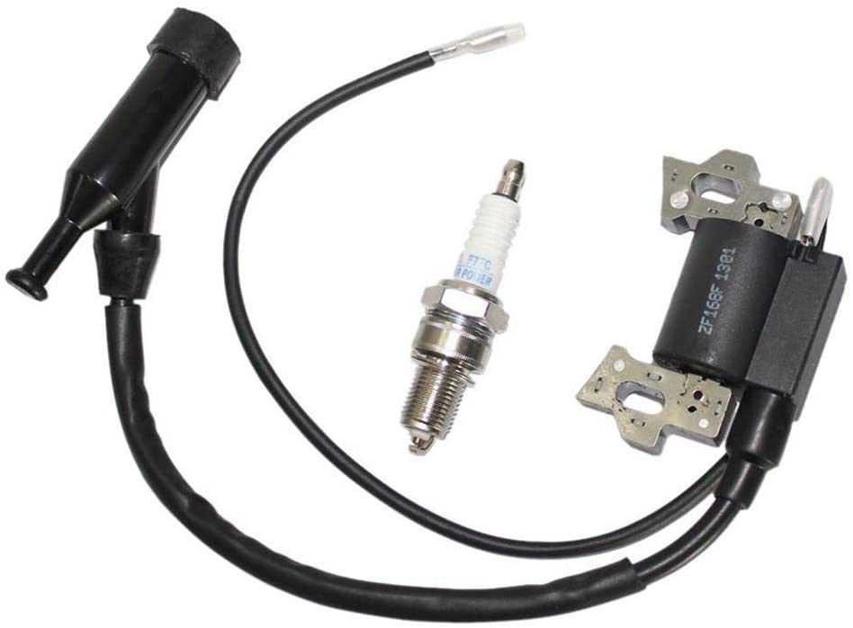 Aquiver Auto Parts New Ignition Coil and Spark Plug for Honda Gx110 Gx120 Gx140 Gx160 Gx200 5.5hp 6.5hp Engine Generator Rototiller 4589693/7988801 30500-ZE1-033 30500-ZE1-063 440-105