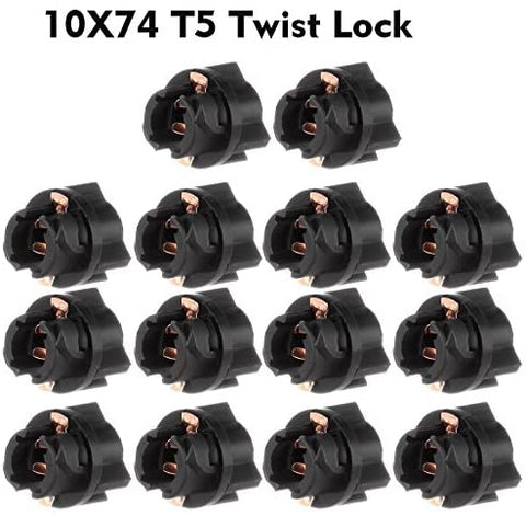 cciyu 10 pcs Twist Sockets 17 37 70 Instrument Panel Cluster Plug Lamp Dash Light Bulb T5