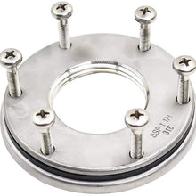 THALASSA Stainless Steel 316 Flange Mounting Kit - 6- Port Match with Genuine Marine Fuel Tank Sending Unit, Oil Sensor Rod Pipe Fitting, Threaded, Suit Includes Gasket Ring