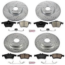 Power Stop K5469 Front and Rear Z23 Carbon Fiber Brake Pads with Drilled & Slotted Brake Rotors Kit