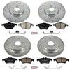 Power Stop K5469 Front and Rear Z23 Carbon Fiber Brake Pads with Drilled & Slotted Brake Rotors Kit