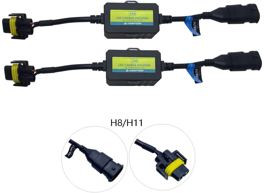 AnyCar Led Headlight Decoder H11 H8 Canbus Resistor Anti-flicker Harness Headlight Bulb Decoder for 2013 Escape