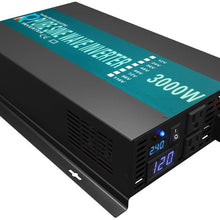 Reliable 3000W Solar Power Inverter Off Grid 24V DC Voltage Converter LED Display Pure Sine Wave Inverter Dual 120V AC Outlets