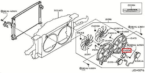 Infiniti Genuine Radiator Shroud Cooling Fan Control Module 21493-EH10A QX70/FX QX50/EX Q60/G COUPE Q60/G CONVERTIB Q50 M37/56 M35/45 M HYBR G35/37/25 SEDAN