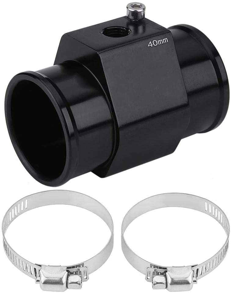 Water Temp Joint Pipe, Keenso Aluminum Car Water Temp Temperature Joint Pipe Hose Sensor Gauge Adapter Black(40mm)