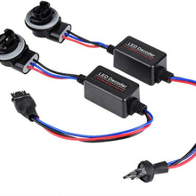 Terisass 2 Pcs 3157 Anti-Flicker Decoder Wiring Error Free Decoder ABS LED Headlight Decoder Device