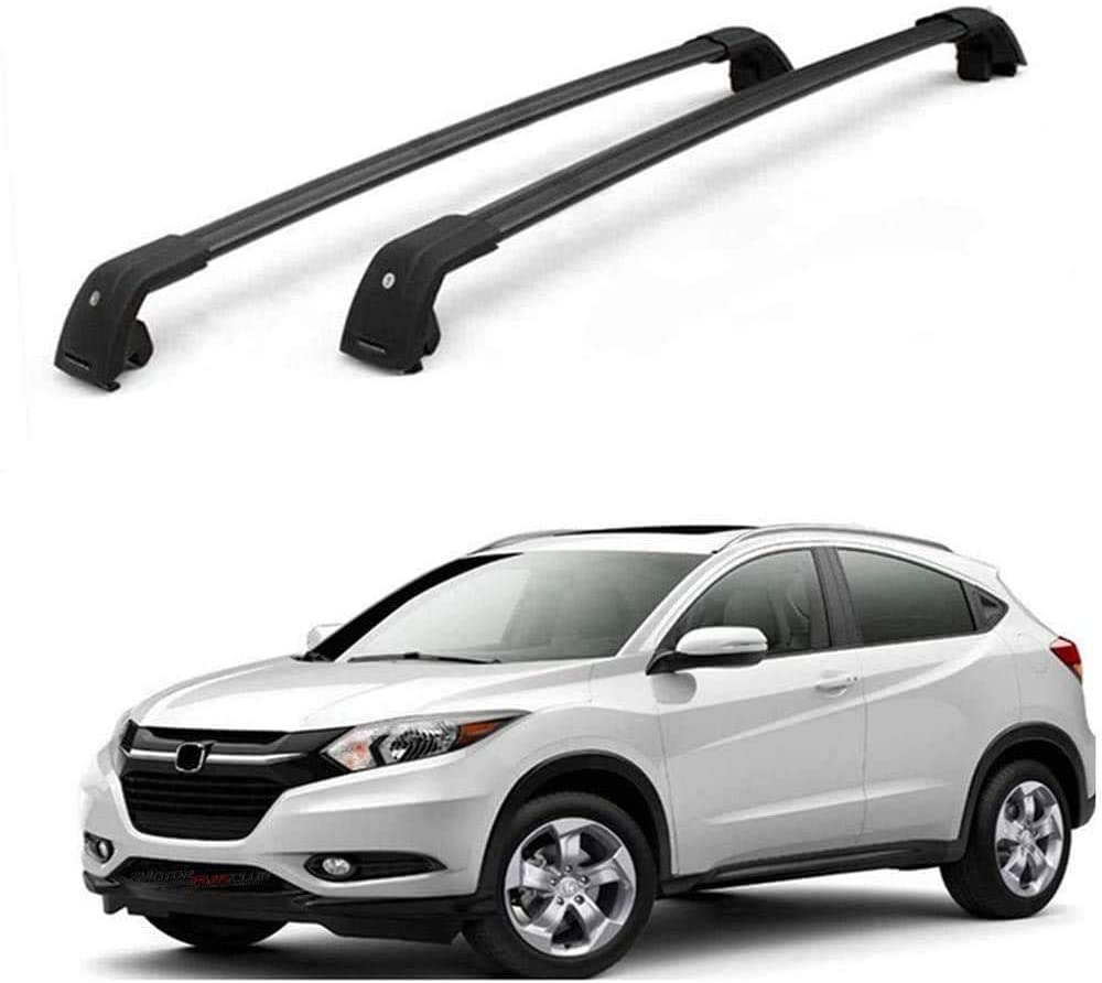 MotorFansClub Roof Rack Cross Bars Fit for Compatible with Honda HRV HR-V 2016 2017 2018 2019 Crossbars Baggage Cargo Luggage Aluminum Black