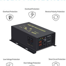 3000 Watt 12V DC Pure Sine Wave Power Inverter with Remote Control Switch, Dual 110V 120V AC Outlets, Automotive Back Up Power Supply Car Converter for RV Truck Boat Camping