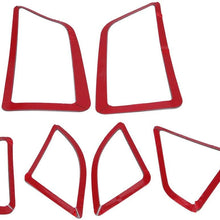 KIMISS 6pcs Stainless Steel Car Dashboard Side Air Conditioning Outlet Trim Cover for Ford Focus 15-18