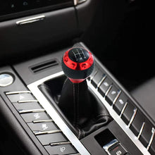 Lunsom 5 Speed Shift Knob Leather Manual Vehicle Gear Stick Shifter Lever Handle Head Fit Most Transmission Car (Gold&Black)