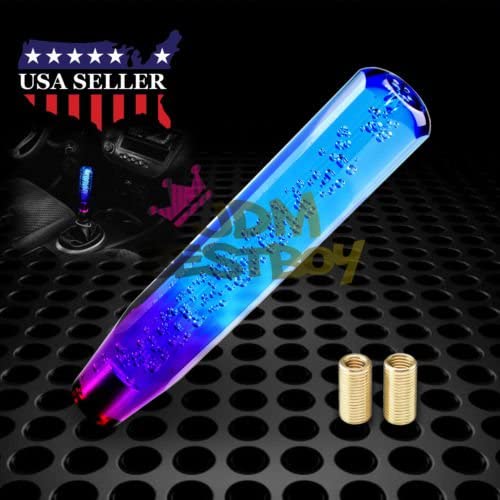 JDMBESTBOY Shift Knob Stick Crystal Transparent Bubble Purple Blue Throw Gear Shifter 20cm