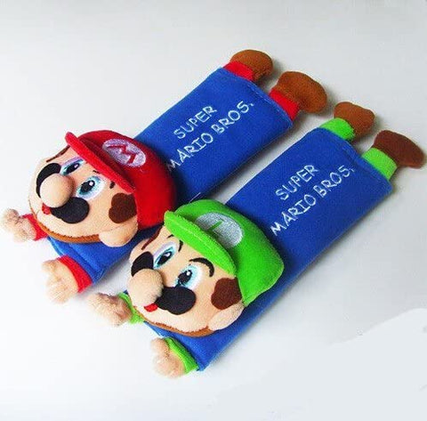 Mario & Luigi Plush Seat Belt Cover Shoulder Pad Cushion (2 pcs)