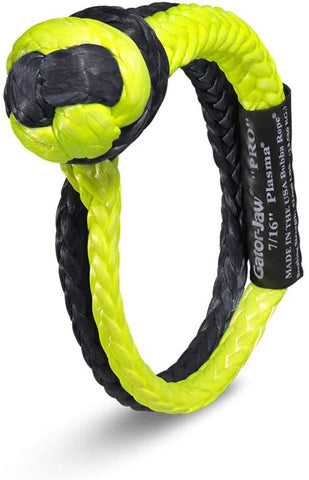 Bubba Rope Gator-Jaw PRO Synthetic Shackle, 7/16” – Heavy-Duty Vehicle Tow Shackle: 52,300 lbs. Capacity - Yellow