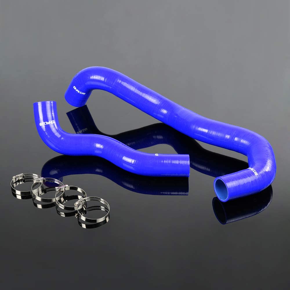 Radiator Coolant & Heater Silicone Hose Kit For Ford F250 6.0L Diesel Twin Beam 2003-2007(Blue -With Clamp Set)