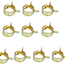 Senyar Hose Clamps Fastener,100 Pcs 10 Sizes Autos Spring Steel Clip Fuel Oil Water Hose Pipe Tube Clamp Fastener