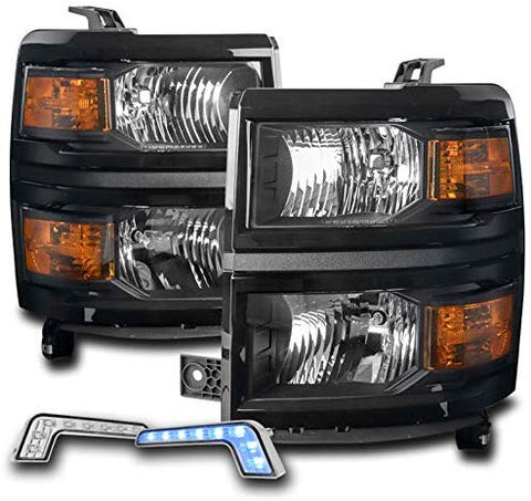 ZMAUTOPARTS Replacement Black Headlights Headlamps with 6.25