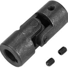 ID 14mm OD 28mm, Round Black Single Universal Steering Shaft U Joint, Universal Joint Connector U Joint Coupler