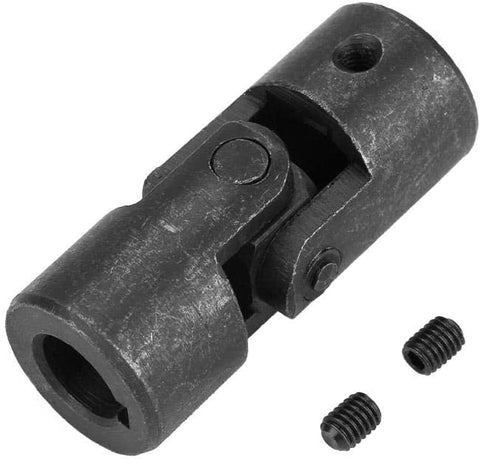 ID 14mm OD 28mm, Round Black Single Universal Steering Shaft U Joint, Universal Joint Connector U Joint Coupler