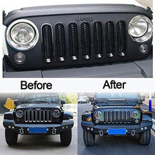 Spurtar Front Grill Mesh Inserts Clip-in for Jeep JK Wrangler & Unlimited 2007-2017 Grille Guard Matte Black (7PCS)