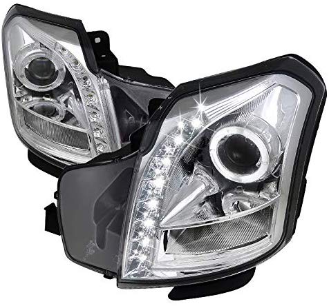 For Cadillac Cts Base Luxury Sport Sedan 4 Dr, Chrome Halo Led Projector Headlights