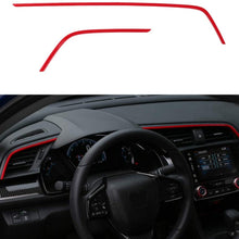 Thenice 2pcs Center Consoles Stickers Air Vent Trims Dash Board Panel Strips Inner Decals for 10th Gen Honda Civic 2020 2019 2018 2017 2016 -Red