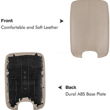 A ABIGAIL Center Console Armrest Cover for 2008 2009 2010 2011 2012 Honda Accord Auto Leather Suture Console Lid Cover Replacement (Beige)