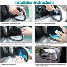 4pcs Car Rear View Mirror Film - Anti-Fog Anti-Glare Anti-Scratch Anti-Mis Rainproof Waterproof HD Mirror Window Film Clear Protective Sticker for Car Mirrors & Side Windows, Safe Driving