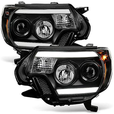 For 12-15 Toyota Tacoma TRD Pickup Truck Black Bazel Dual Led DRL Projector Headlight Lamps