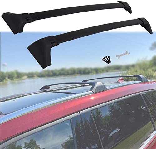 HEKA Cross Bars Roof Racks fit for 2020 2021 Toyota Highlander XLE & Limited & Platinum,Luggage Crossbars Cargo Bag Carrier Aluminum Rooftop Set Carrying Kayak Bike Canoe (Black (Model with side rails))