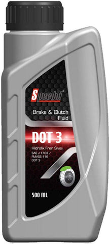 Speedol Synthetic Hydraulic Brake & Clutch Fluid DOT 3 Premium Performance Brake Oil 16.9 Fl Oz / 500 Ml