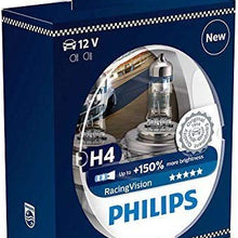 Philips RacingVision H4 Headlight Bulbs (Twin) 12342RVS2 Xtreme Vision Upgrade (Certified Refurbished)