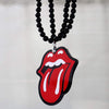 INEBIZ Hip Hop Acrylic Red Lip and Tongue Rearview Mirror Hanging Charm Dangling Beaded Pendant for Car Decoration (Lip)