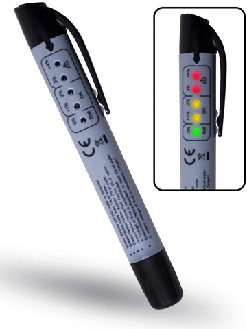 Brake Fluid Tester Pen, Hydraulic Fluid/Liquid/Oil Moisture Analyzer with 5 LED Indicators, Auto Brake Diagnostic Testing Tool for DOT3 DOT4 Brake Fluid (Grey)