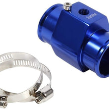 Hlyjoon Blue 36mm/14.17“ Water Temperature Sensor Adapter Aluminum Water Temp Gauge Joint Pipe Fit for 1/8 NPT Threaded Sensor Radiator Hose Adaptor
