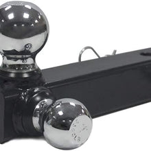 OPENROAD 3 BallsTrailer Hitch Mount ,2 Inch Receiver Hitch Towing Ball Hitch (Chrome Ball, Hollow Shank,5/8 Safety LOCK)