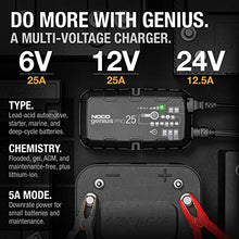 NOCO GENIUSPRO25, 25-Amp Fully-Automatic Professional Smart Charger, 6V, 12V and 24V Battery Charger, Battery Maintainer, Power Supply, and Battery Desulfator with Temperature Compensation