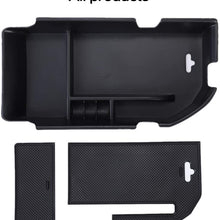 QianBao Compatible with Center Console Organizer Insert ABS Black Materials Tray Armrest Storage Box for Toyota Camry 2018 2019
