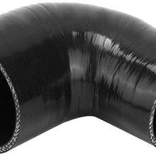 KIMISS Water Cooling Pipe, 2.5in-3in 90° Universal Silicone Engine Cooling Tank Water Connector Pipe