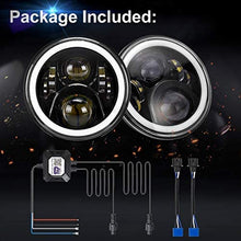 SUPAREE 7 inch LED Headlights RGB Halo Angel Eyes with Amber Turn Signal Light 7” Round DRL Bluetooth Remote Control for 1997-2017 Jeep Wrangler JK LJ TJ Sahara Sport Rubicon Hummer H1 H2