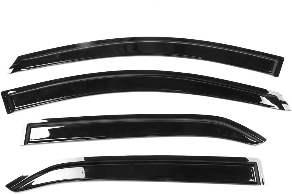 IKON MOTORSPORTS | Window Visors Compatible With 2020 Toyota Corolla Sedan | Smoke Tinted Slim Style Acrylic Sun Rain Guards Vents Windshield Tape On 4PC Set