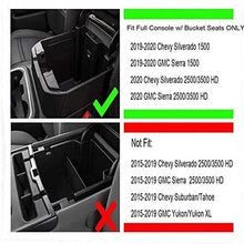 Salusy for 2019 GMC Sierra 1500 Accessories Chevy Silverado 1500 Center Console Organizer Tray-2020 Chevy Silverado/GMC Sierra 1500/2500 HD/3500 HD Armrest Box -Full Console w/Bucket Seats ONLY