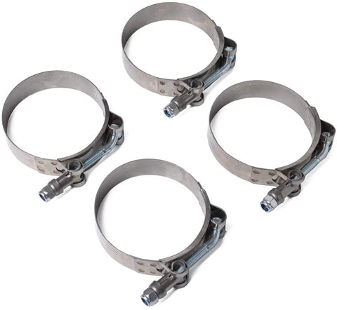 Fdrtew Car Bulbs-Car Film-Car Phone Holder-Car Interior 4 PCS Stainless Steel T-Bolt Hose Clamps Pipe Clip Fuel Line Clip, Size: 67-75mm