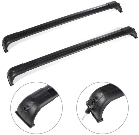 AUTOMUTO Cross Bars fit for 2005-2009 for Land Rover LR3 Sport Utility 4-Door 2010-2016 for Land Rover LR4 Sport Utility 4-Door Aluminum Black Roof Top Bar Luggage Carrier