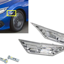 eLoveQ Front SIDE MARKER SIGNAL LAMPS + T10 SMD LED BULBS FOR 2016-2019 HONDA CIVIC (Smoked Lens with LED Bulbs)