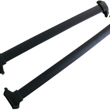 Cross Bar Compatible With 17-21 Honda CRV, Factory Style Black Rubber Aluminum Top Cargo Cross Bar By Ikon Motorsports