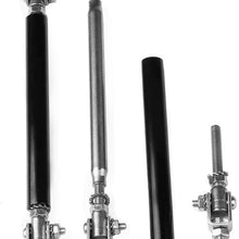 cciyu 2PCS Adjustable Black Front Lip Rod Bumper Lip Splitter Tie Rod Bars 3.94-9 Inch