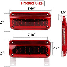 LIMICAR 49 LED Red RV Camper Trailer Stop Turn Brake Tail Lights White License Plate Light with Reflex Surface Mount White Base Red Cover Reflex Lens Rectangular (Left & Right)