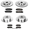 Power Stop K4129 Front and Rear Z23 Carbon Fiber Brake Pads with Drilled & Slotted Brake Rotors Kit