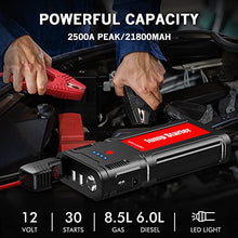 DBPOWER 2500A/21800mAh Portable Car Jump Starter- UP to 8.0L Gasoline/6.5L Diesel Engines, 12V Auto Lithium-Ion Battery Booster, Power Pack with LCD Screen Clamp Cables, LED Flashlight